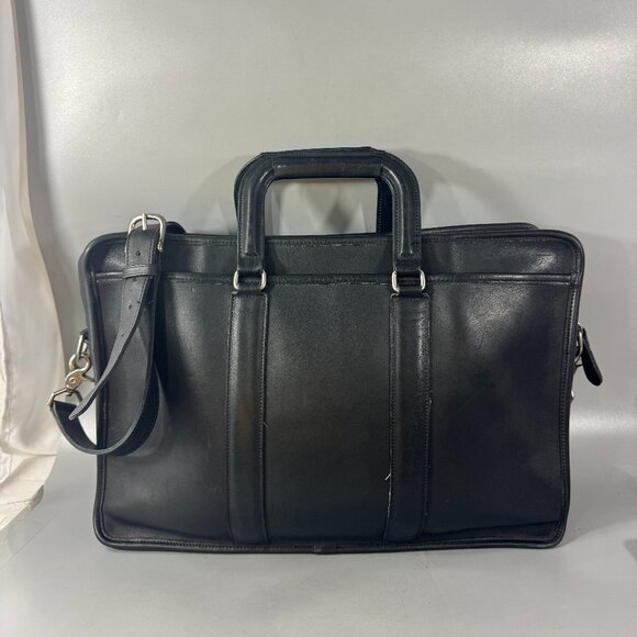Vintage Coach # 5296 Black Leather Briefcase/Laptop Bag - Picture 4 of 14
